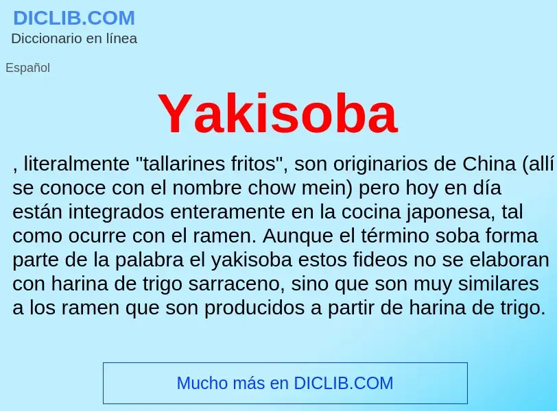 What is Yakisoba - definition