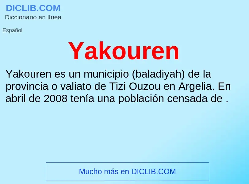 Qu'est-ce que Yakouren - définition