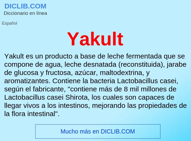 Qu'est-ce que Yakult - définition