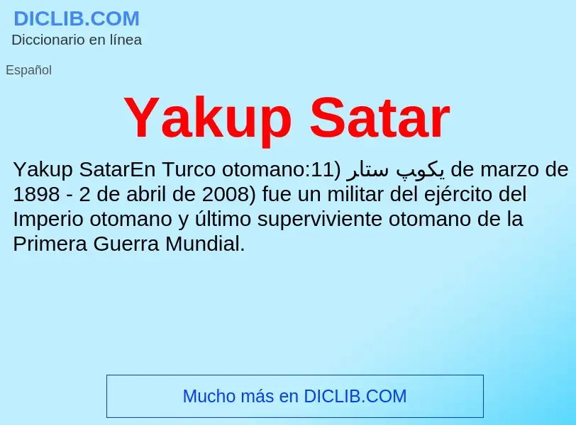 What is Yakup Satar - definition