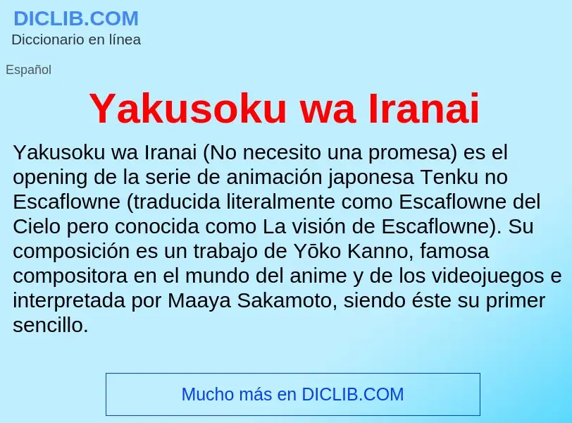 What is Yakusoku wa Iranai - definition