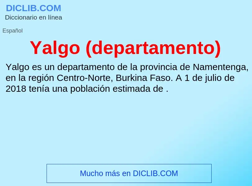 What is Yalgo (departamento) - definition