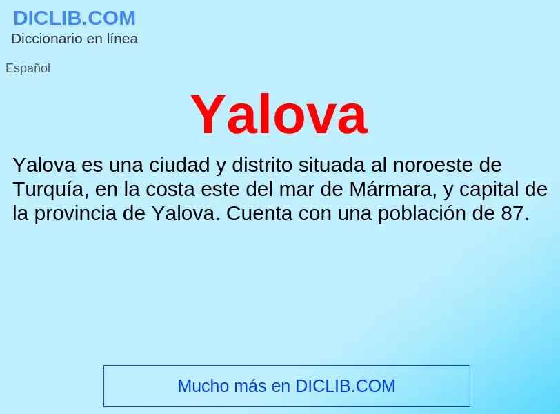 What is Yalova - definition