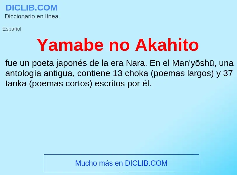 O que é Yamabe no Akahito - definição, significado, conceito