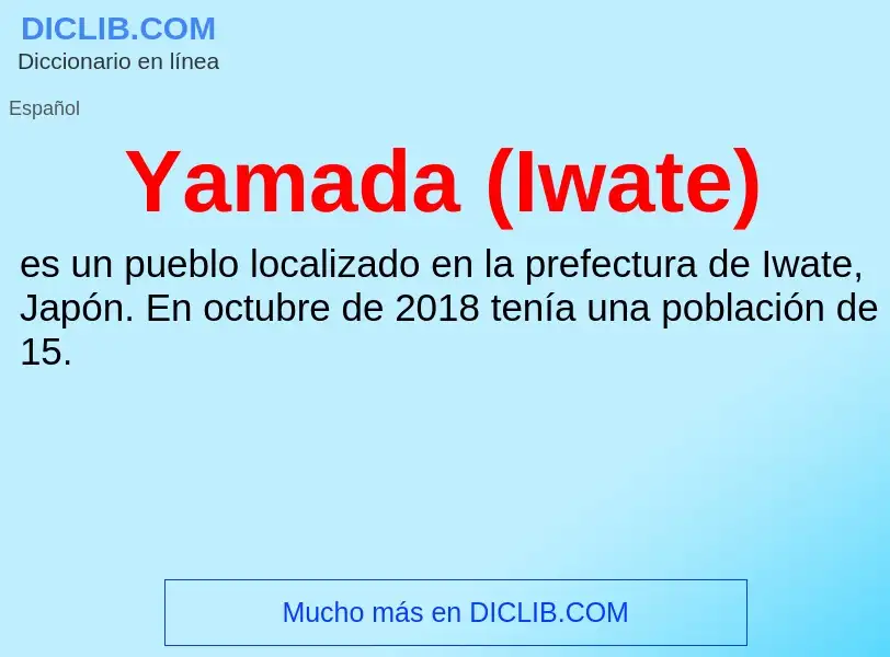 What is Yamada (Iwate) - definition