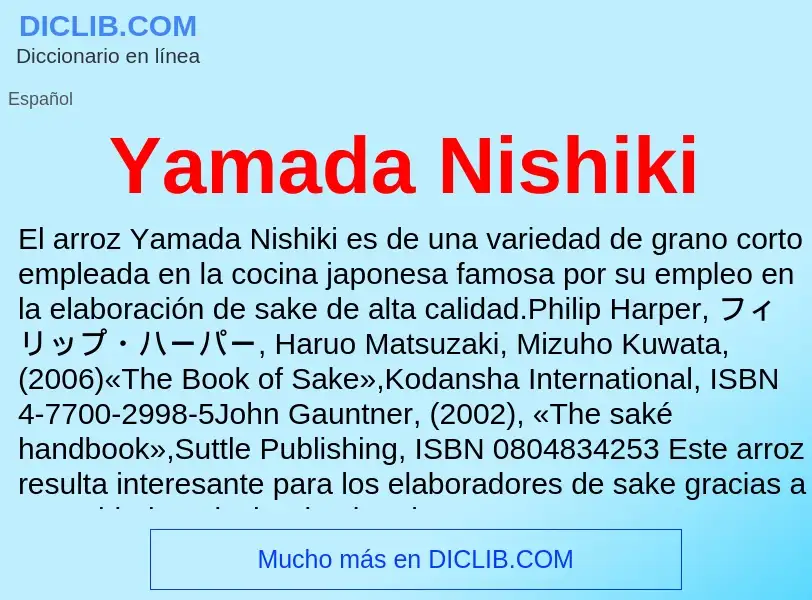 Qu'est-ce que Yamada Nishiki - définition