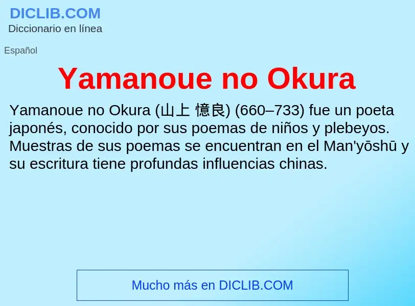 O que é Yamanoue no Okura - definição, significado, conceito