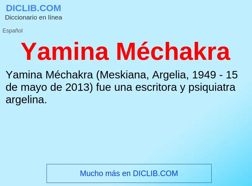 O que é Yamina Méchakra - definição, significado, conceito