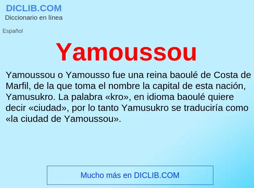 Qu'est-ce que Yamoussou - définition