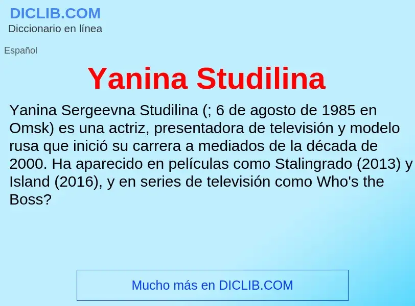 O que é Yanina Studilina - definição, significado, conceito