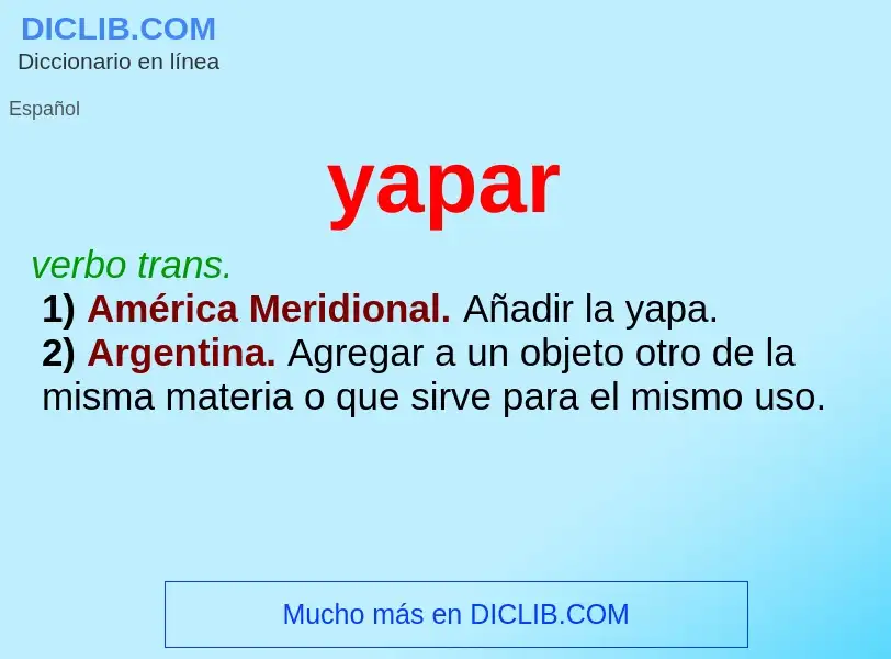 What is yapar - meaning and definition