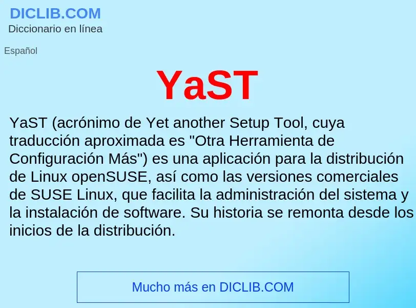 O que é YaST - definição, significado, conceito