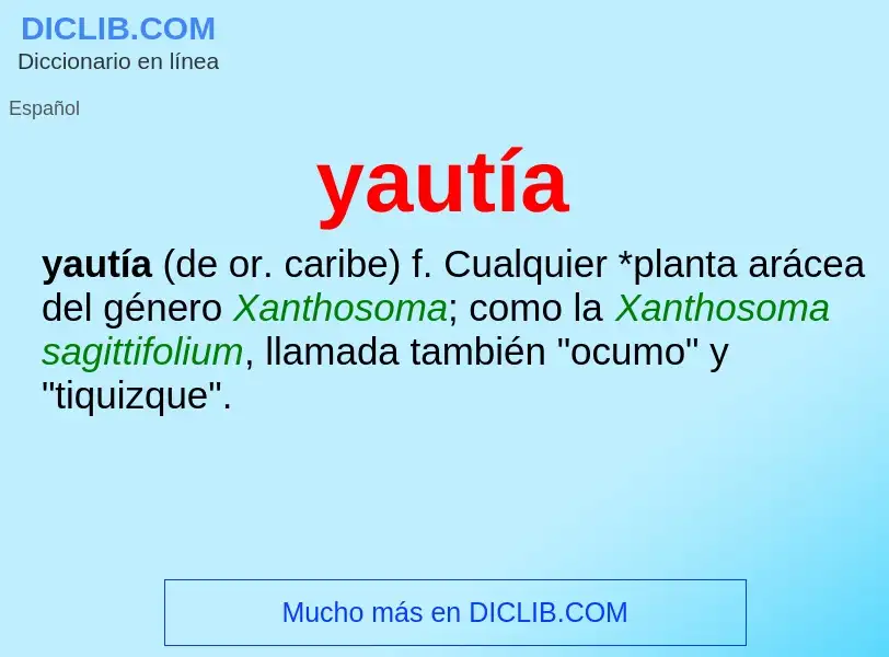 What is yautía - meaning and definition