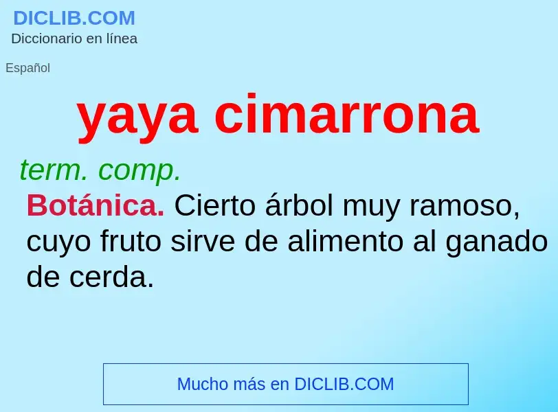 O que é yaya cimarrona - definição, significado, conceito