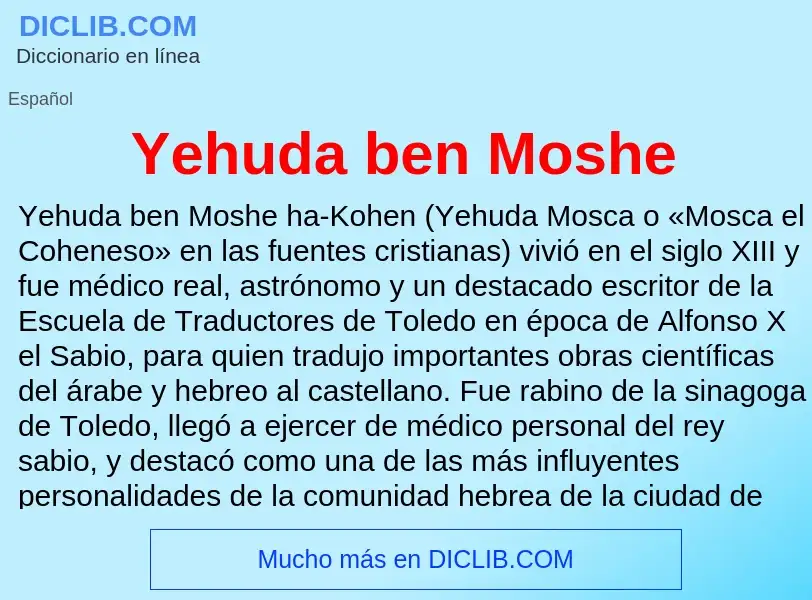 Wat is Yehuda ben Moshe - definition