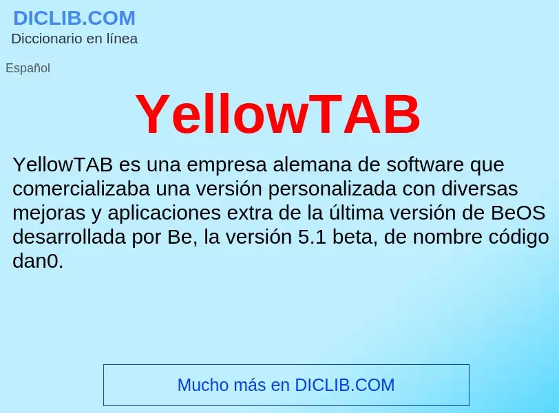 Что такое YellowTAB - определение