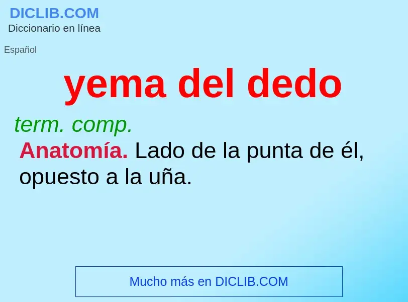 What is yema del dedo - definition