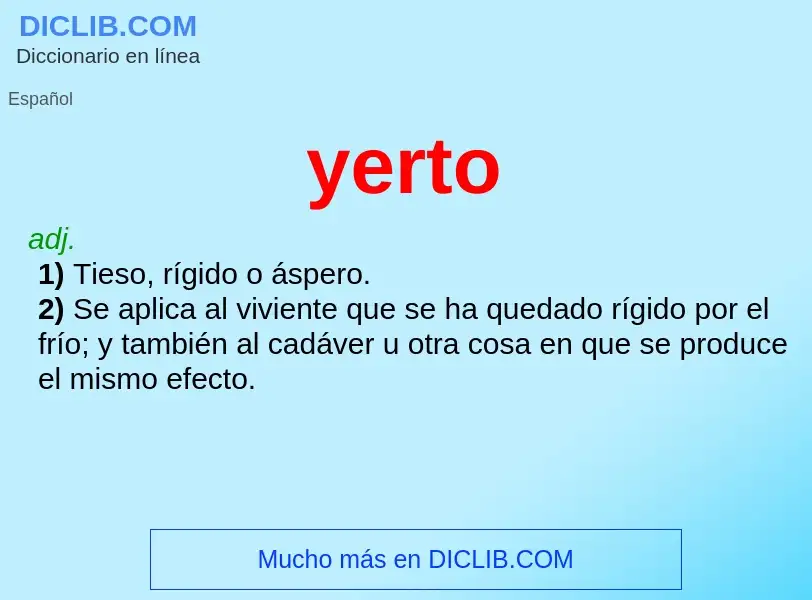 O que é yerto - definição, significado, conceito