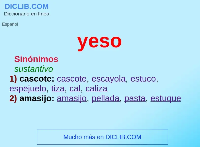 ¿Qué es yeso? - significado y definición