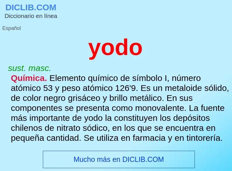 O que é yodo - definição, significado, conceito