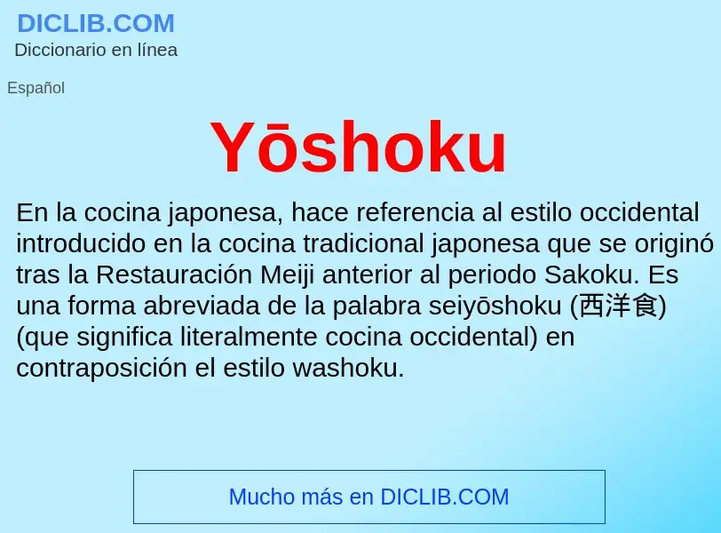 What is Yōshoku - definition