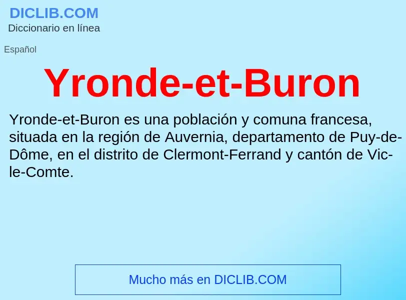 What is Yronde-et-Buron - meaning and definition