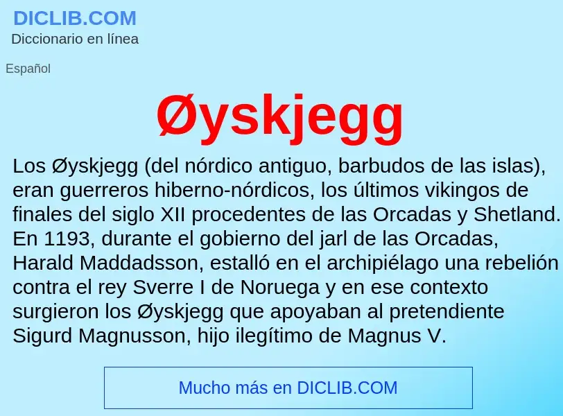 O que é Øyskjegg - definição, significado, conceito