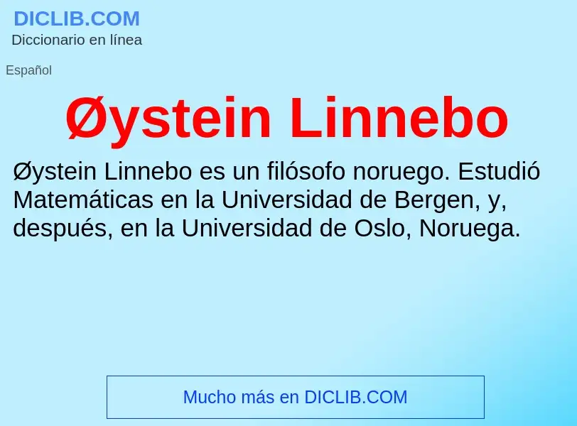 O que é Øystein Linnebo - definição, significado, conceito