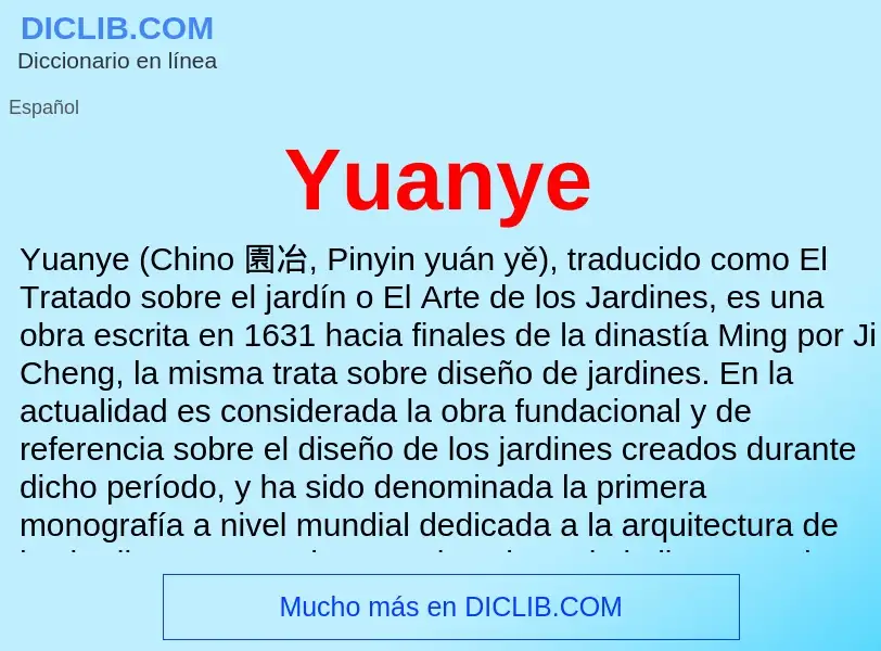 What is Yuanye - meaning and definition