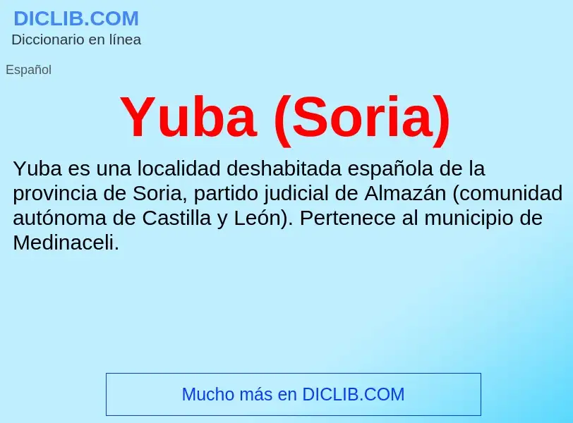 What is Yuba (Soria) - meaning and definition