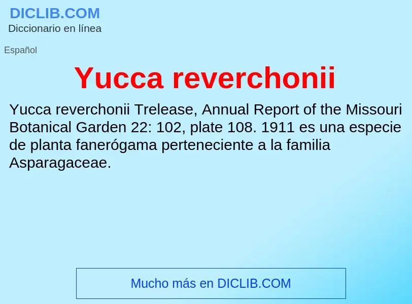 What is Yucca reverchonii - meaning and definition