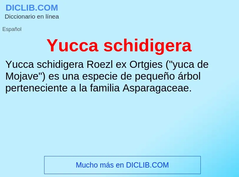 What is Yucca schidigera - meaning and definition