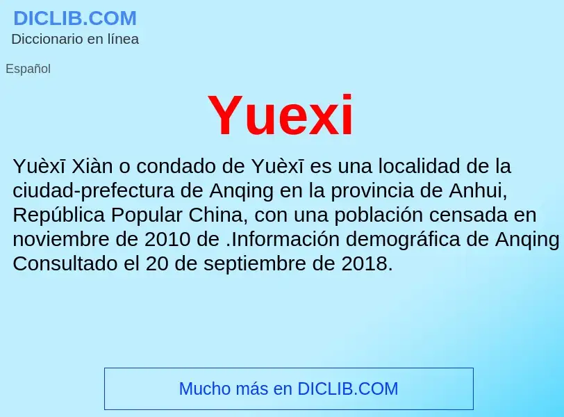 What is Yuexi - meaning and definition