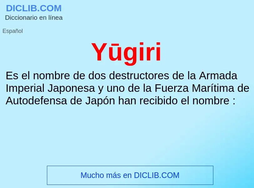 Was ist Yūgiri - Definition