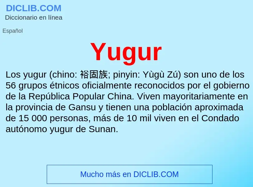 What is Yugur - meaning and definition