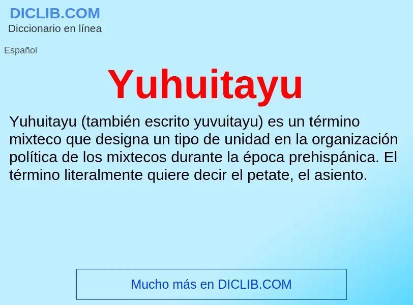 What is Yuhuitayu - meaning and definition