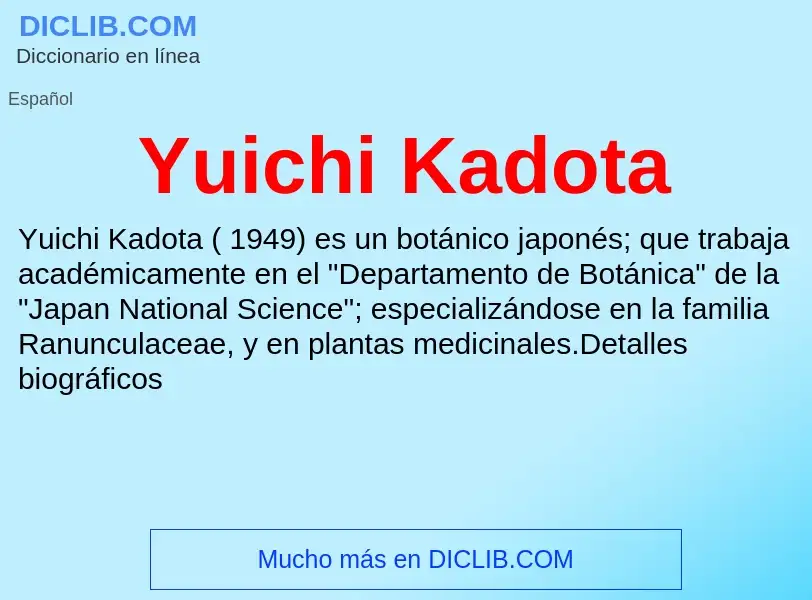 What is Yuichi Kadota - meaning and definition