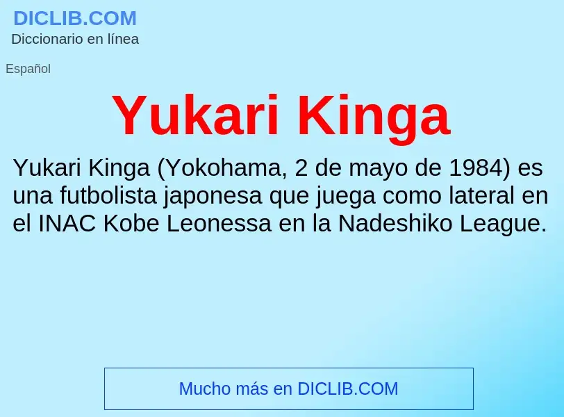 What is Yukari Kinga - meaning and definition