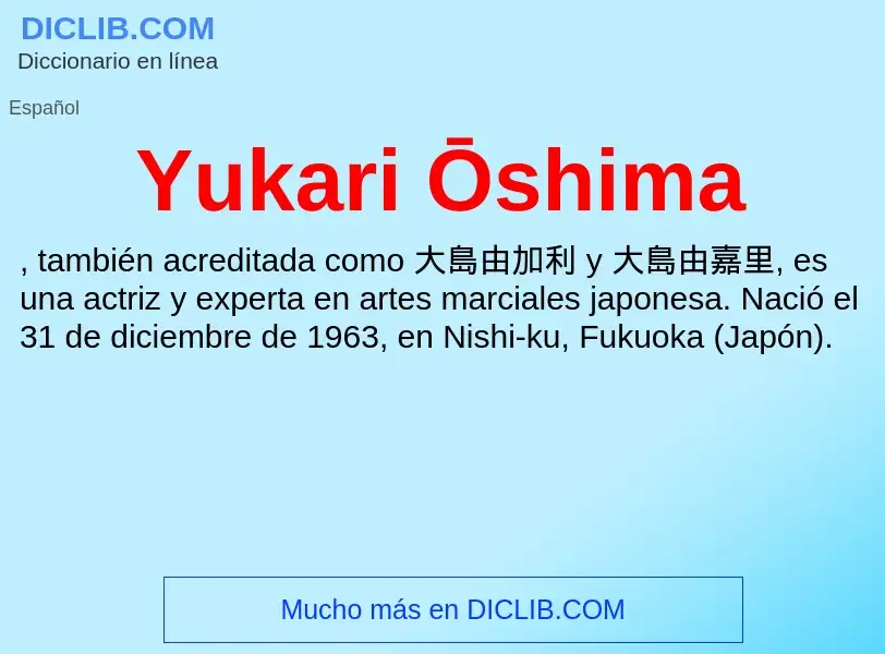 What is Yukari Ōshima - meaning and definition