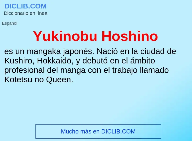 What is Yukinobu Hoshino - meaning and definition