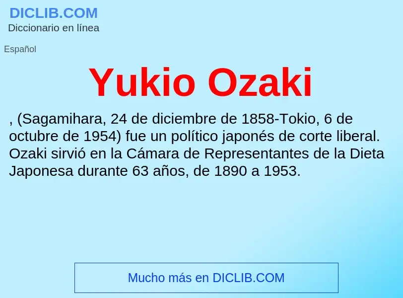 What is Yukio Ozaki - meaning and definition