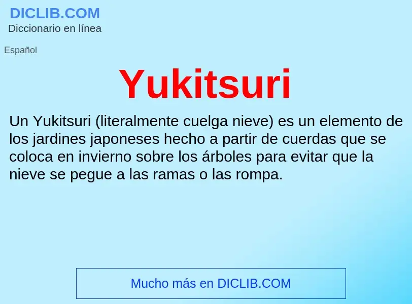 What is Yukitsuri - meaning and definition