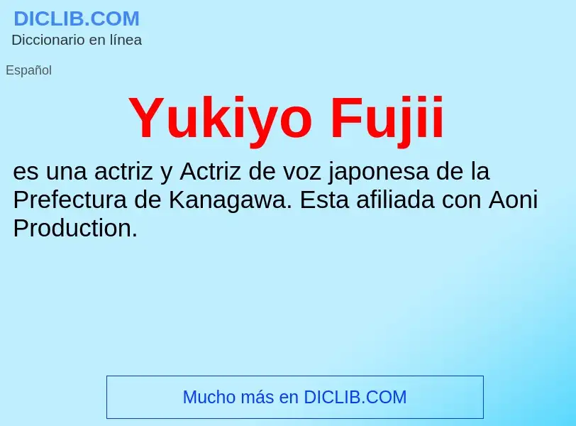 What is Yukiyo Fujii - meaning and definition