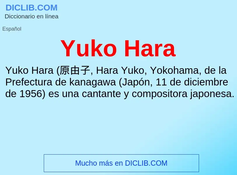 What is Yuko Hara - meaning and definition