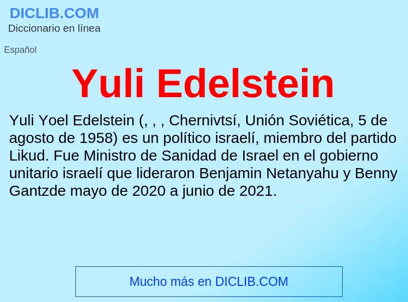 What is Yuli Edelstein - meaning and definition