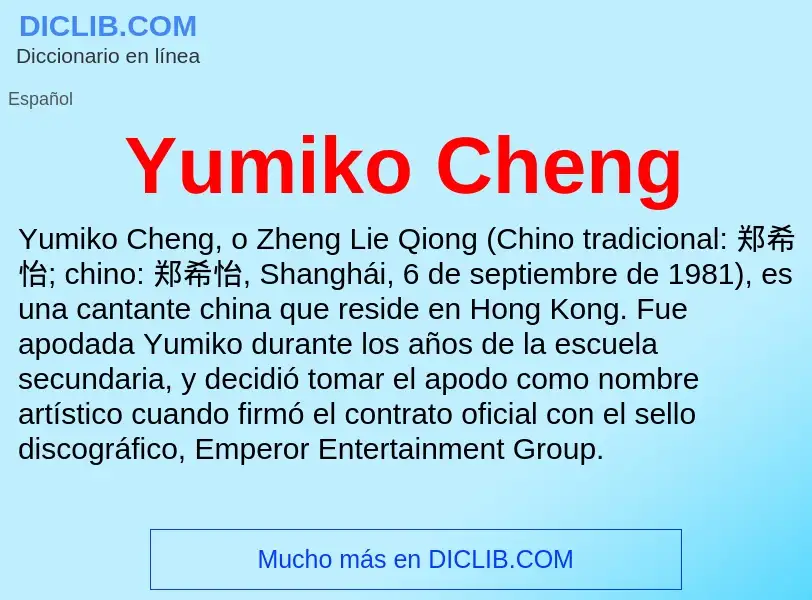 What is Yumiko Cheng - meaning and definition