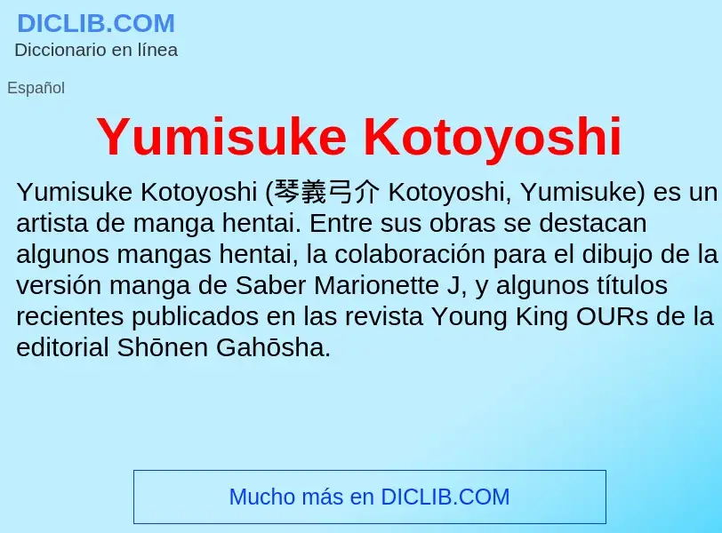 What is Yumisuke Kotoyoshi - meaning and definition