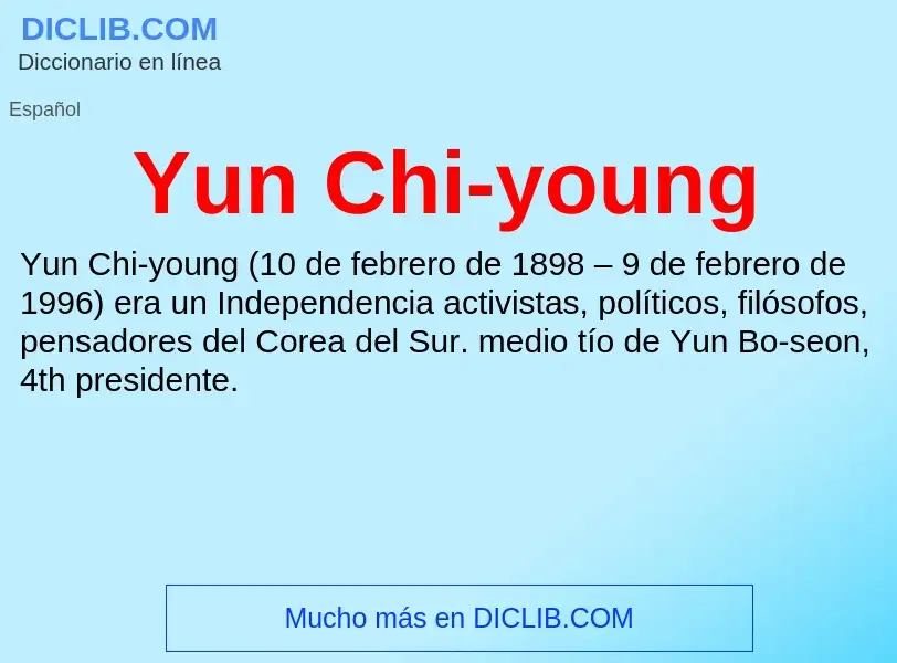 What is Yun Chi-young - meaning and definition