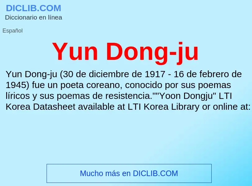 What is Yun Dong-ju - meaning and definition