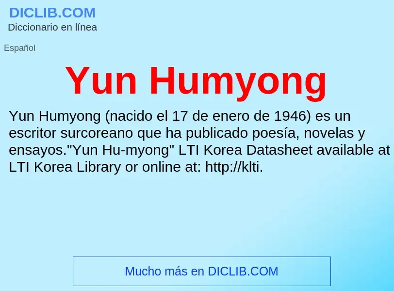 What is Yun Humyong - meaning and definition